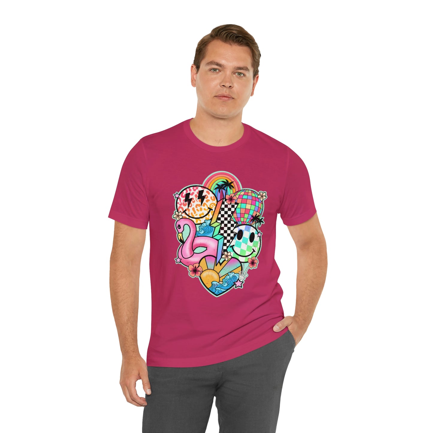 Neon Smiley Pool Party Tee - Unisex Shirt