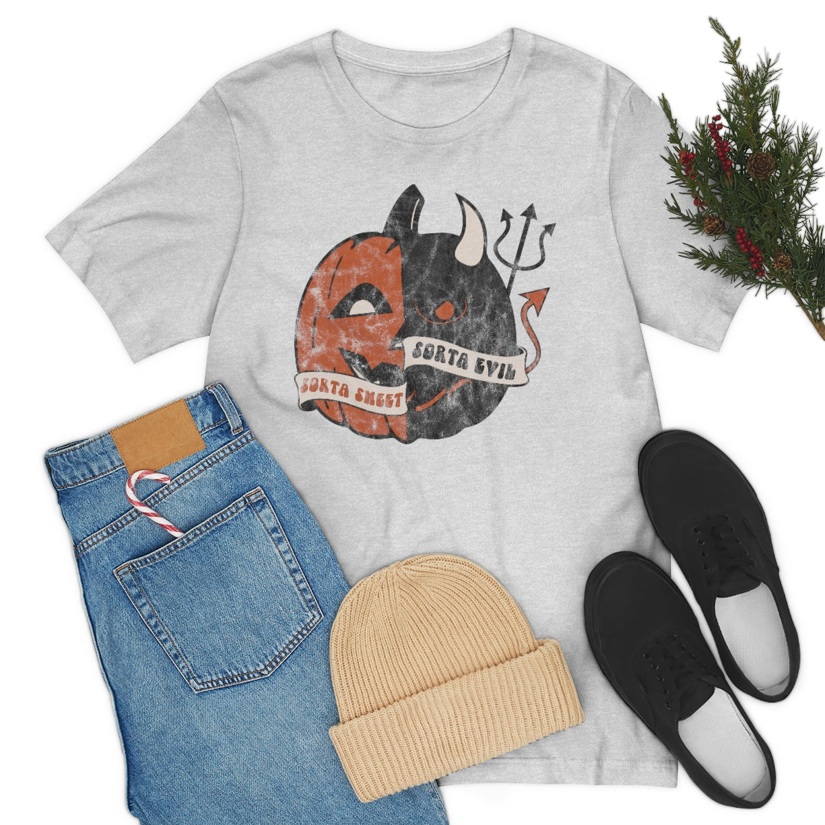 "Sorta Sweet Sorta Evil'" Jack-O-Lantern Tee - Unisex Shirt
