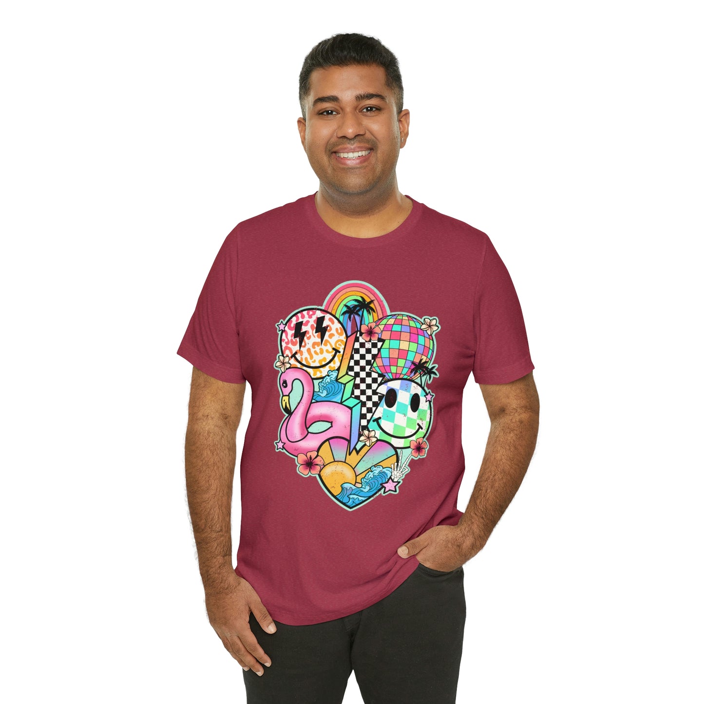 Neon Smiley Pool Party Tee - Unisex Shirt