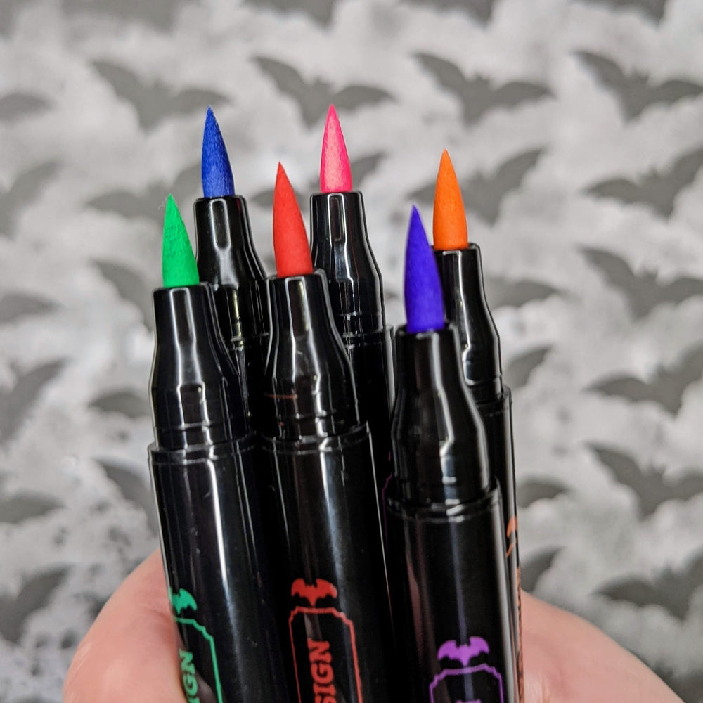 Rainbow Bat Stamps and Eye Liner Makeup (Ashley Hay Design)