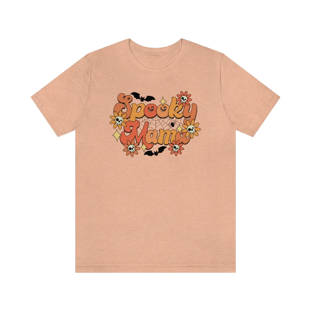 Bats Flowers And Skulls Summer "Spooky Mama" Tee - Unisex Shirt