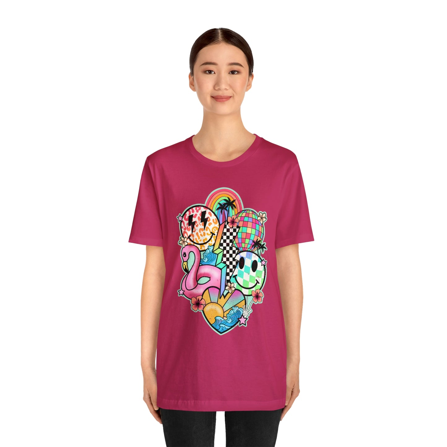 Neon Smiley Pool Party Tee - Unisex Shirt