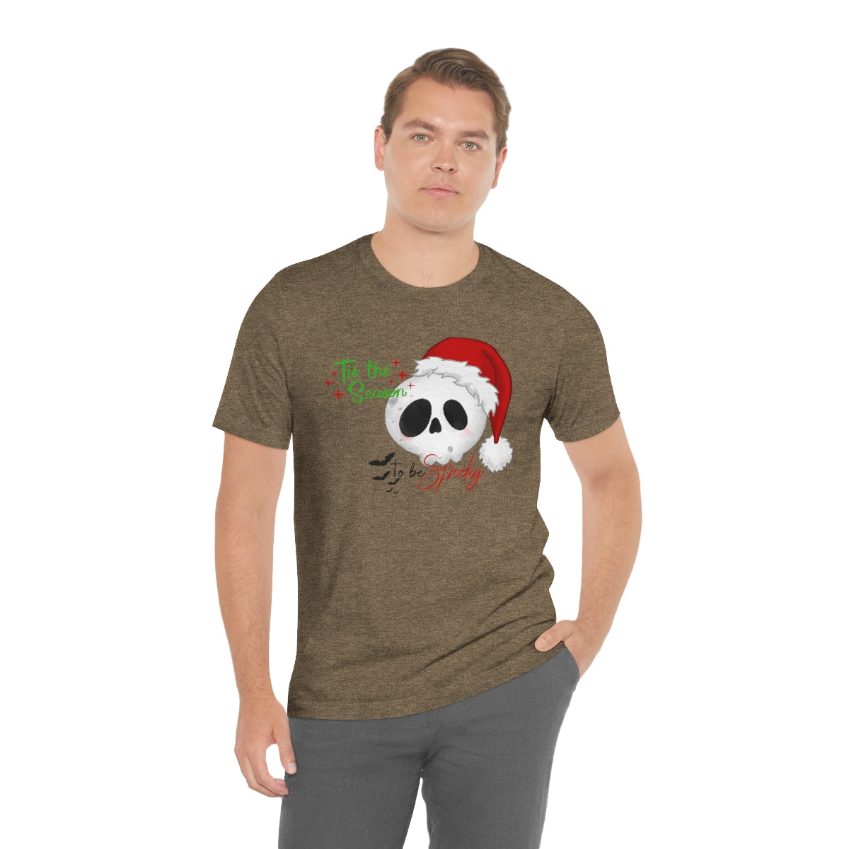 "Tis the Season to be Spooky'" Skull Santa Christmas Tee - Unisex Shirt
