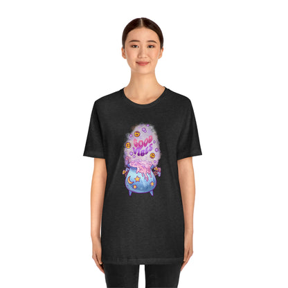 Witchy Good Vibes Smiley Cauldron Tee - Unisex Shirt
