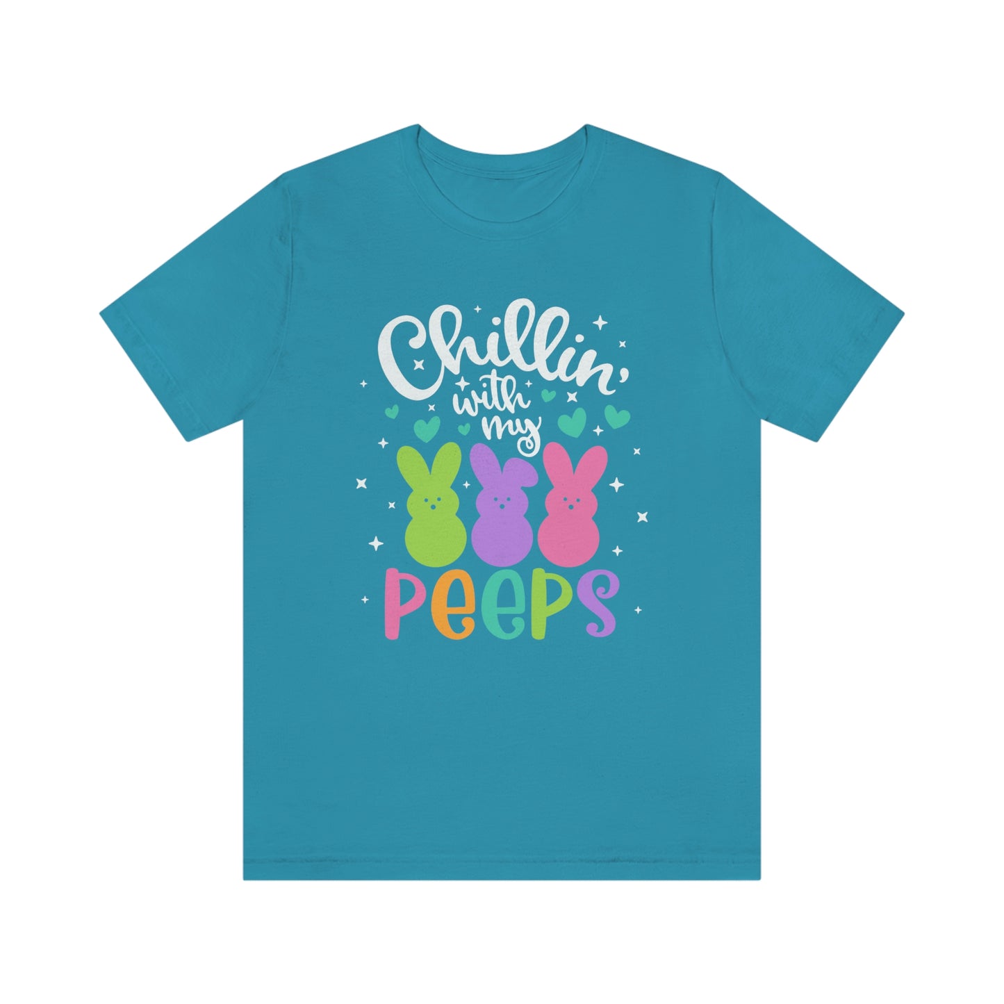"Chillin with my Peeps" Multicolored Tee - Unisex Shirt