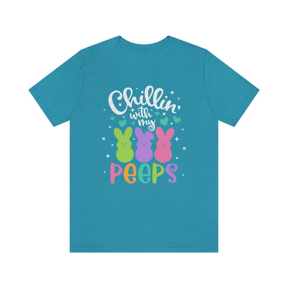 "Chillin with my Peeps" Multicolored Tee - Unisex Shirt