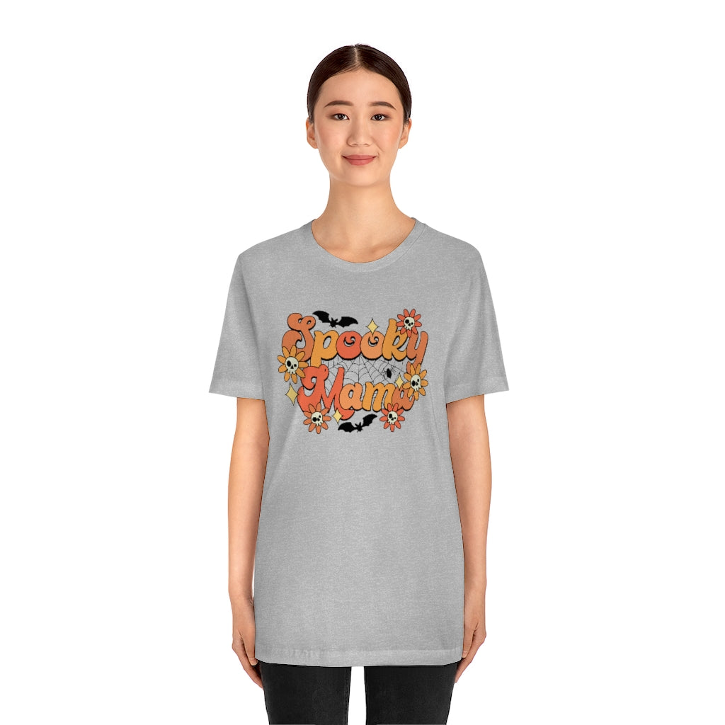 Bats Flowers And Skulls Summer "Spooky Mama" Tee - Unisex Shirt