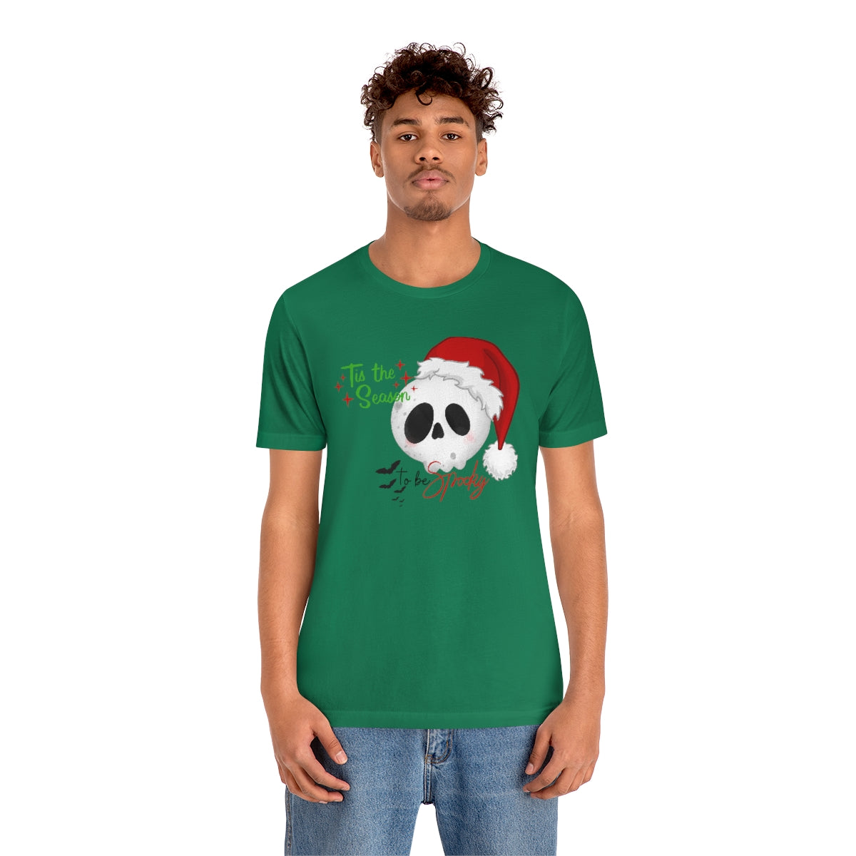 "Tis the Season to be Spooky'" Skull Santa Christmas Tee - Unisex Shirt