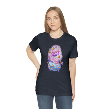 Witchy Good Vibes Smiley Cauldron Tee - Unisex Shirt