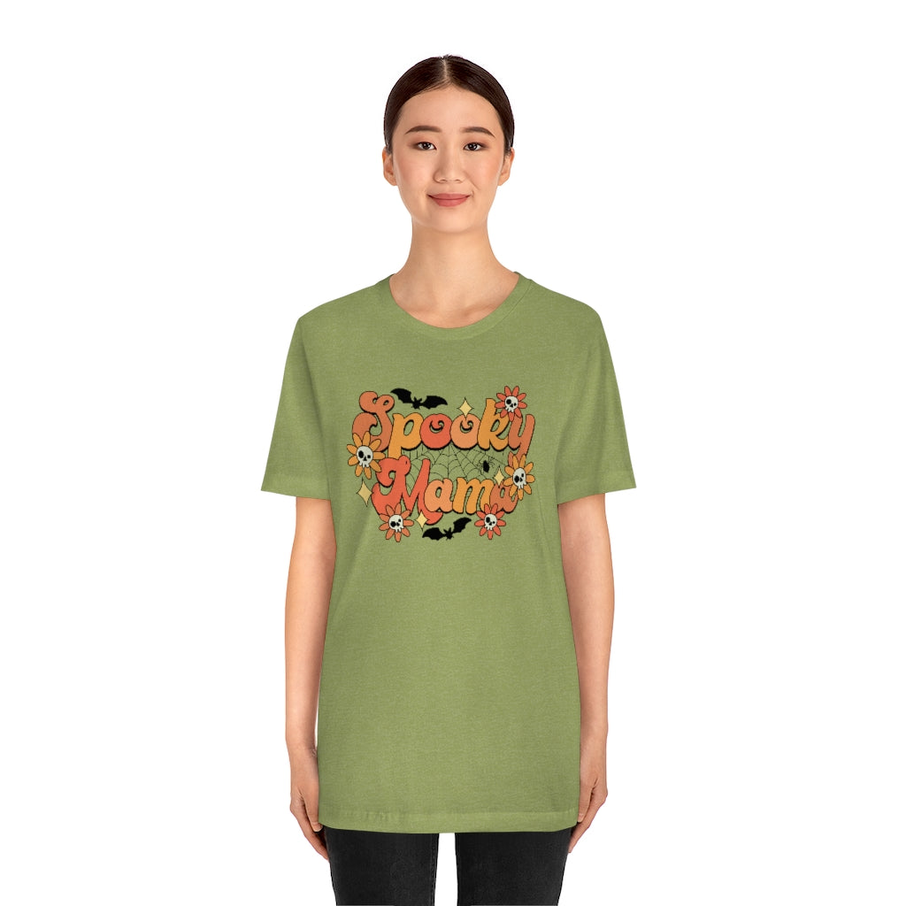 Bats Flowers And Skulls Summer "Spooky Mama" Tee - Unisex Shirt