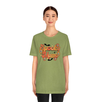 Bats Flowers And Skulls Summer "Spooky Mama" Tee - Unisex Shirt