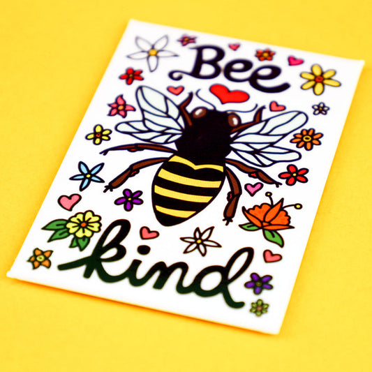 "Bee Kind" Bumble Bee Floral Fridge Magnet (Turtle's Soup)