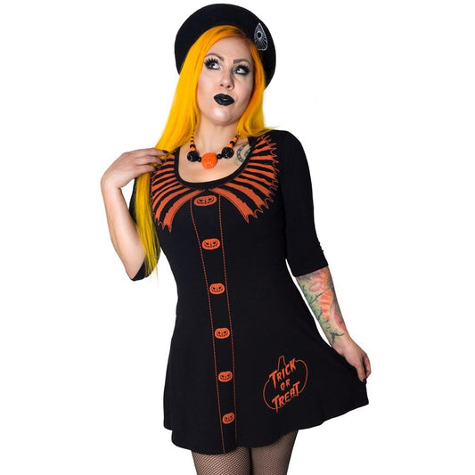 Trick Or Treat - Flare 3/4 Sleeve Dress
