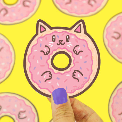 Donut Cat Vinyl Sticker (Turtle's Soup)