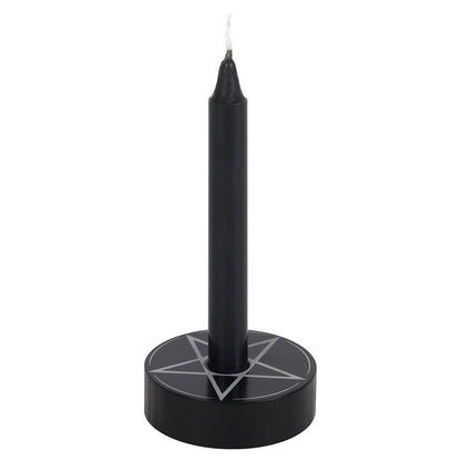 Black Pentagram Spell Candle Holder