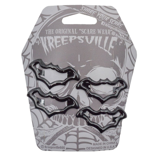 Bat Snap Hair Clips - Black