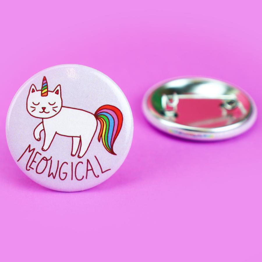 "Meowgical" Cat Unicorn Pinback Button (Turtle's Soup)