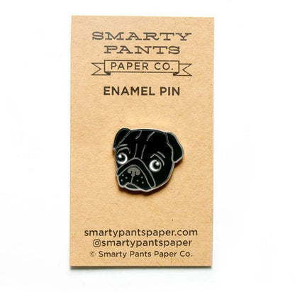 Pug Enamel Pin (Black or Fawn) - Smarty Pants Paper