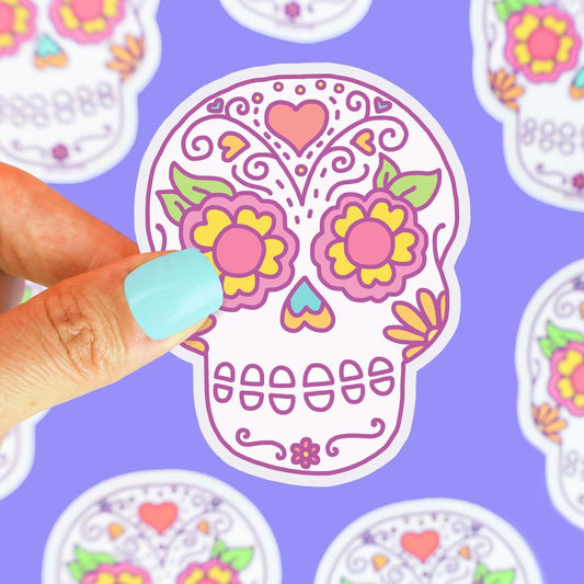 Sugar Skull Vinyl Sticker (Turtle's Soup)