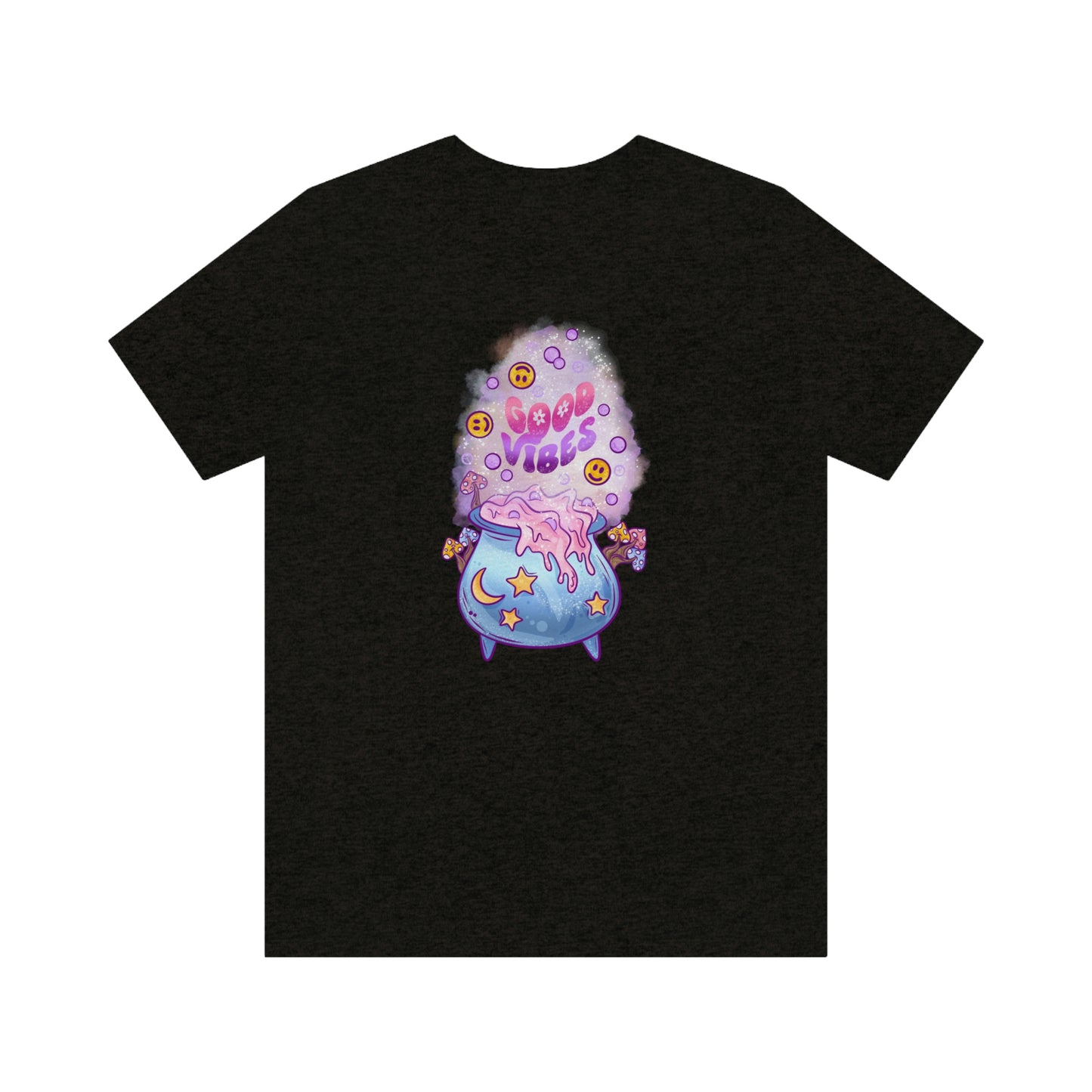 Witchy Good Vibes Smiley Cauldron Tee - Unisex Shirt