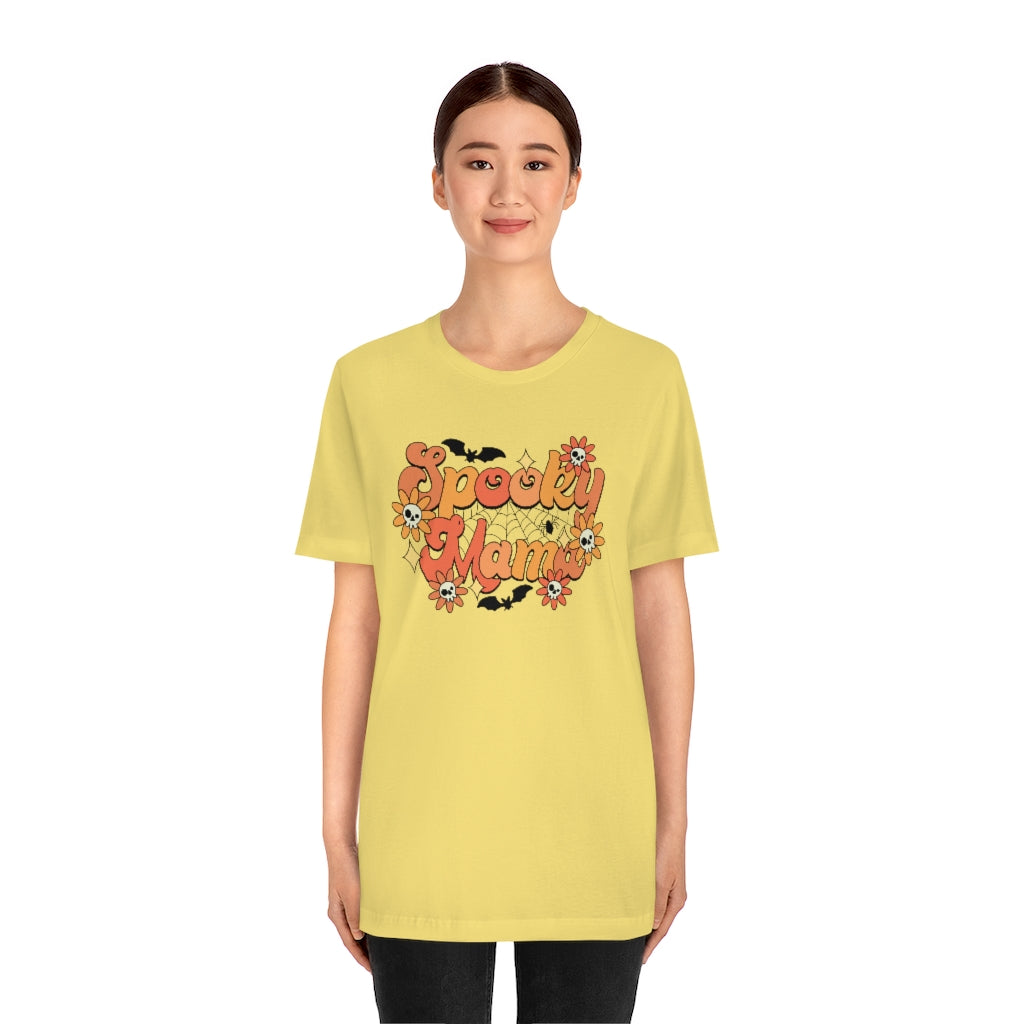 Bats Flowers And Skulls Summer "Spooky Mama" Tee - Unisex Shirt
