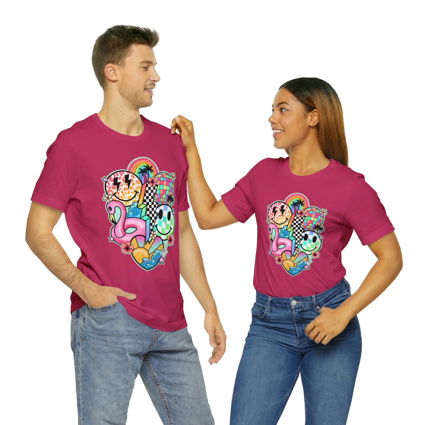 Neon Smiley Pool Party Tee - Unisex Shirt