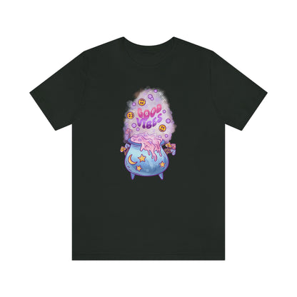 Witchy Good Vibes Smiley Cauldron Tee - Unisex Shirt