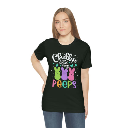 "Chillin with my Peeps" Multicolored Tee - Unisex Shirt