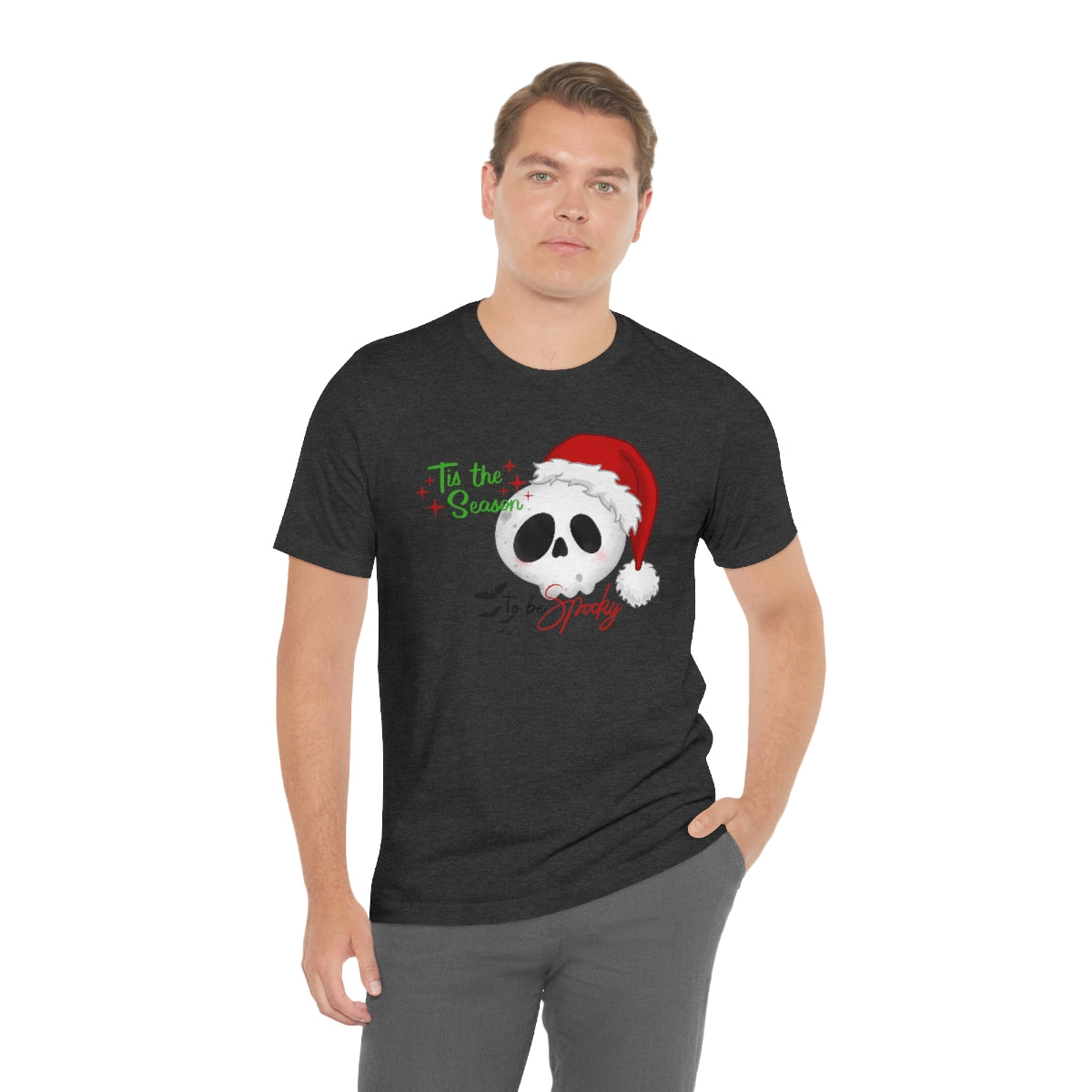"Tis the Season to be Spooky'" Skull Santa Christmas Tee - Unisex Shirt