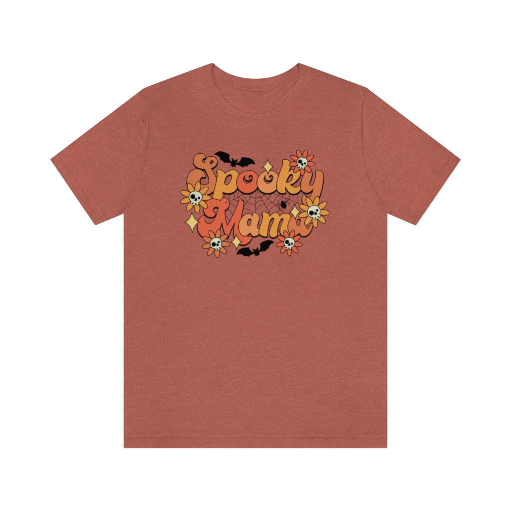 Bats Flowers And Skulls Summer "Spooky Mama" Tee - Unisex Shirt