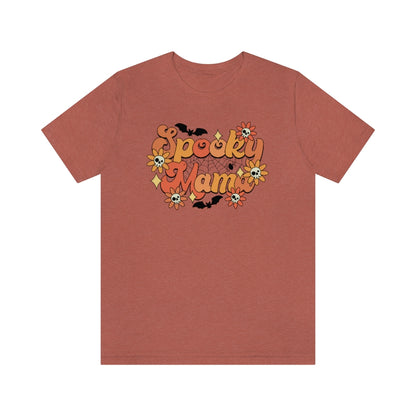 Bats Flowers And Skulls Summer "Spooky Mama" Tee - Unisex Shirt