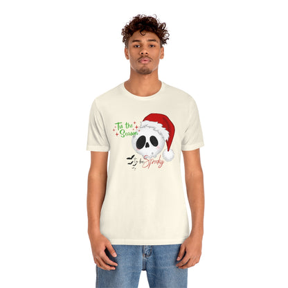 "Tis the Season to be Spooky'" Skull Santa Christmas Tee - Unisex Shirt