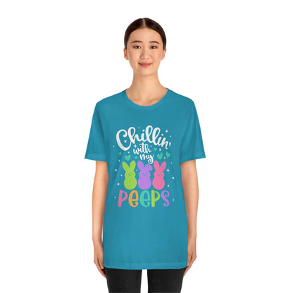 "Chillin with my Peeps" Multicolored Tee - Unisex Shirt