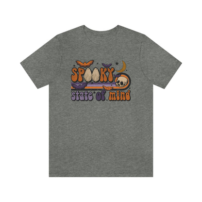 "Spooky State of Mind" Bats Moon And Skull Tee - Unisex Shirt