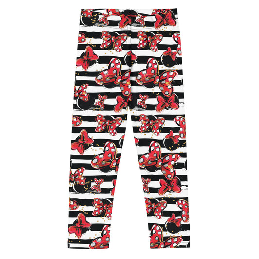 Toddler & Kids MM Red Bows Black And White Striped Leggings