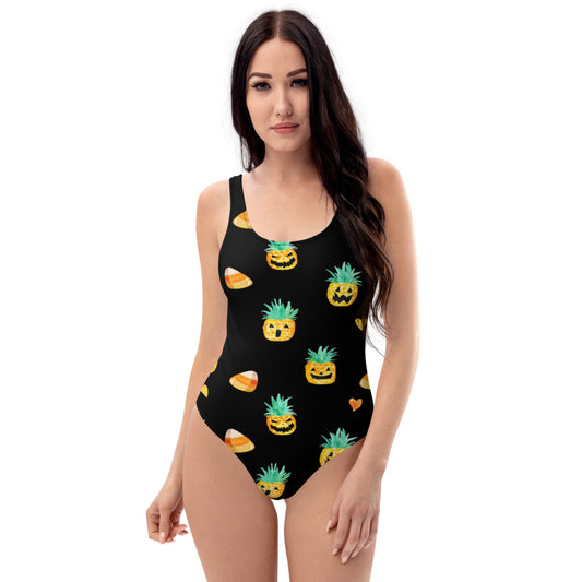 Summerween - Women's Black One-Piece Swimsuit
