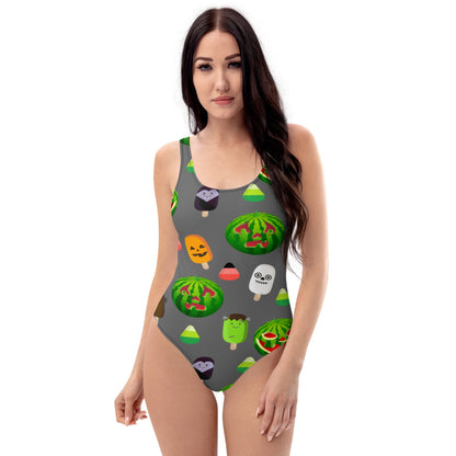 Women's Halloween Jack-O-Melon One-Piece Swimsuit