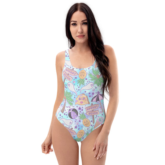 Women's Spooky Beach Pastel One-Piece Swimsuit
