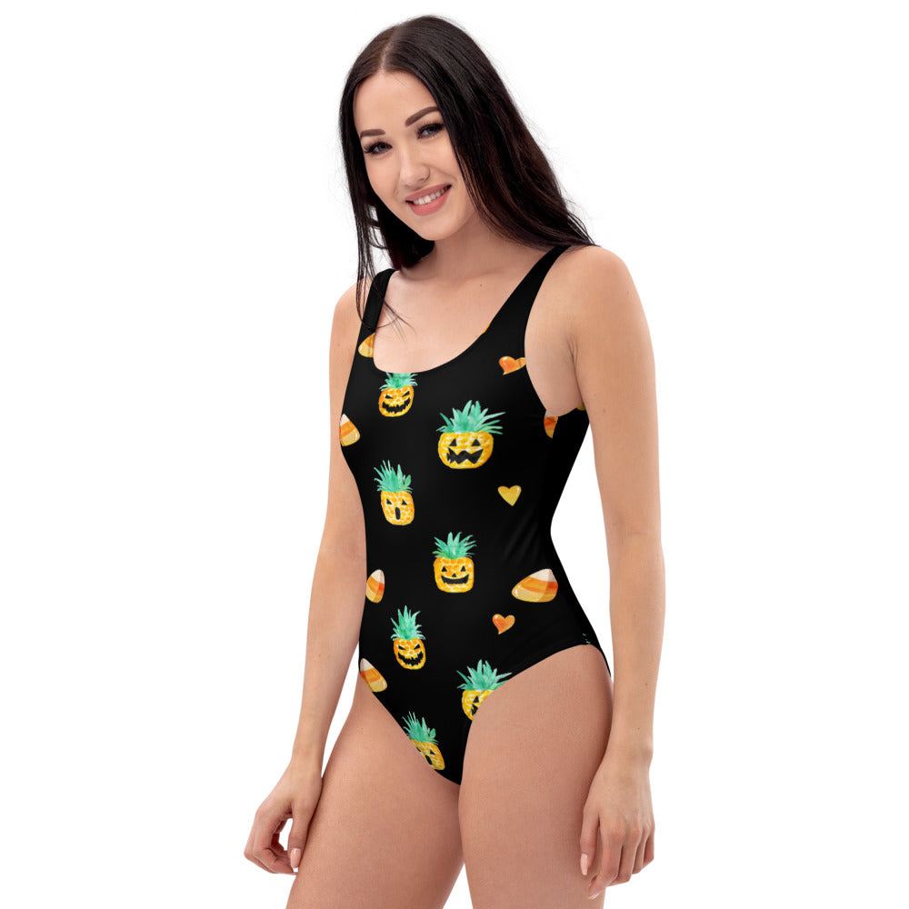 Summerween - Women's Black One-Piece Swimsuit