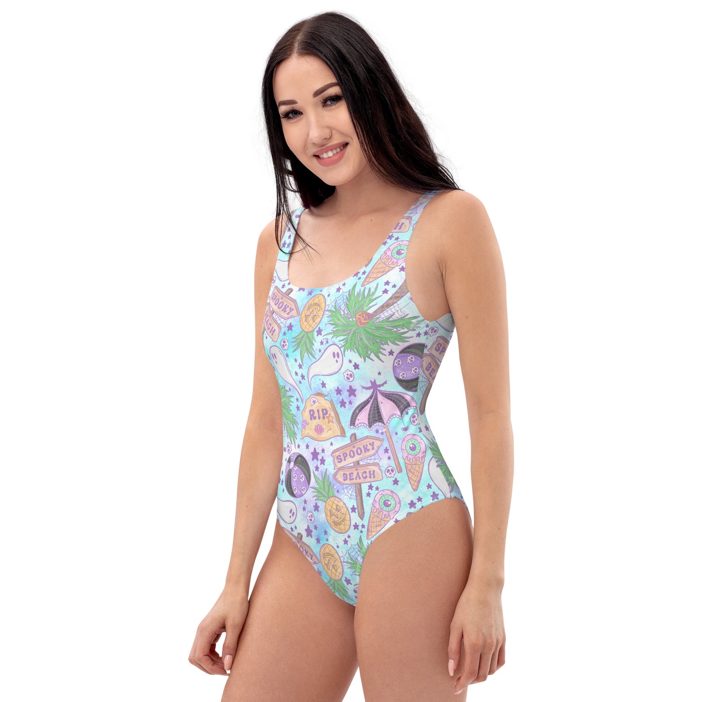 Women's Spooky Beach Pastel One-Piece Swimsuit