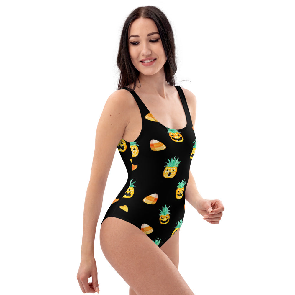 Summerween - Women's Black One-Piece Swimsuit