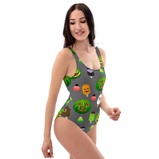 Women's Halloween Jack-O-Melon One-Piece Swimsuit