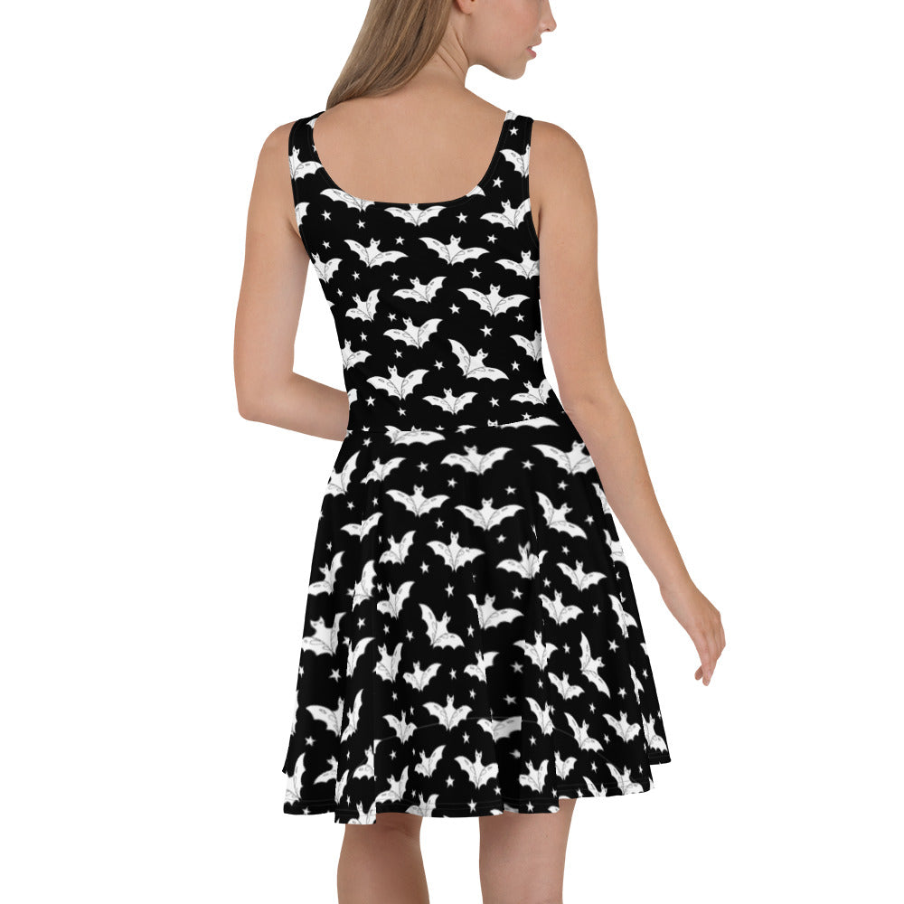 Black And White Bats - Women's Skater Dress
