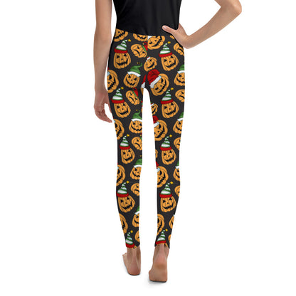 Santa Jack-O-Lantern All-Over Print - Youth Leggings