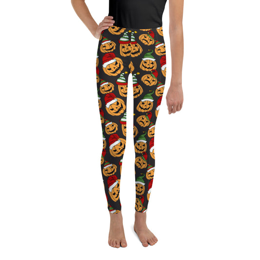 Santa Jack-O-Lantern All-Over Print - Youth Leggings