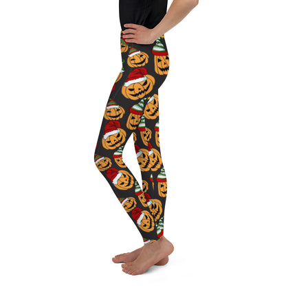 Santa Jack-O-Lantern All-Over Print - Youth Leggings