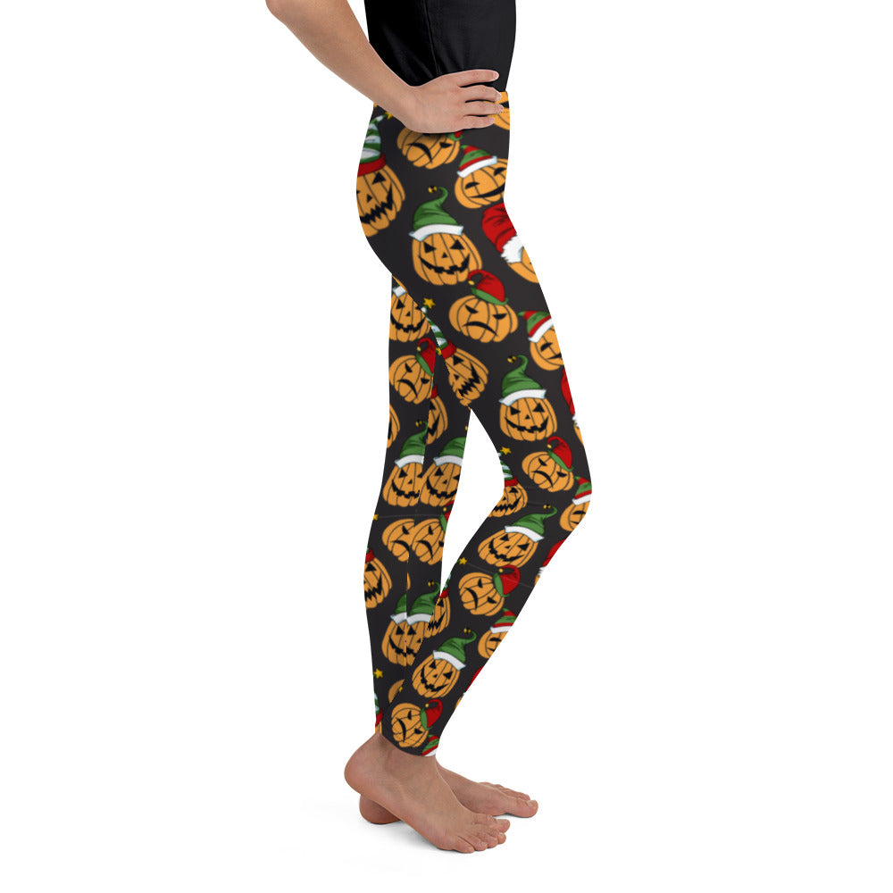 Santa Jack-O-Lantern All-Over Print - Youth Leggings