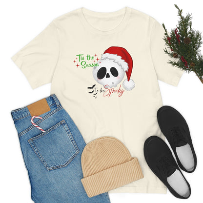 "Tis the Season to be Spooky'" Skull Santa Christmas Tee - Unisex Shirt