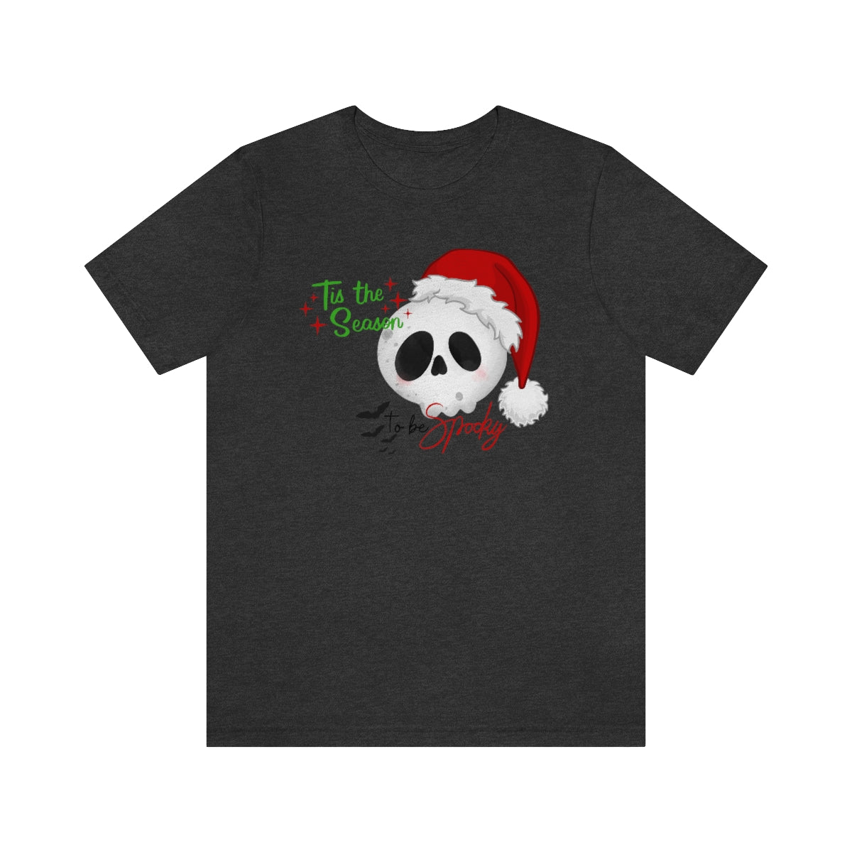 "Tis the Season to be Spooky'" Skull Santa Christmas Tee - Unisex Shirt
