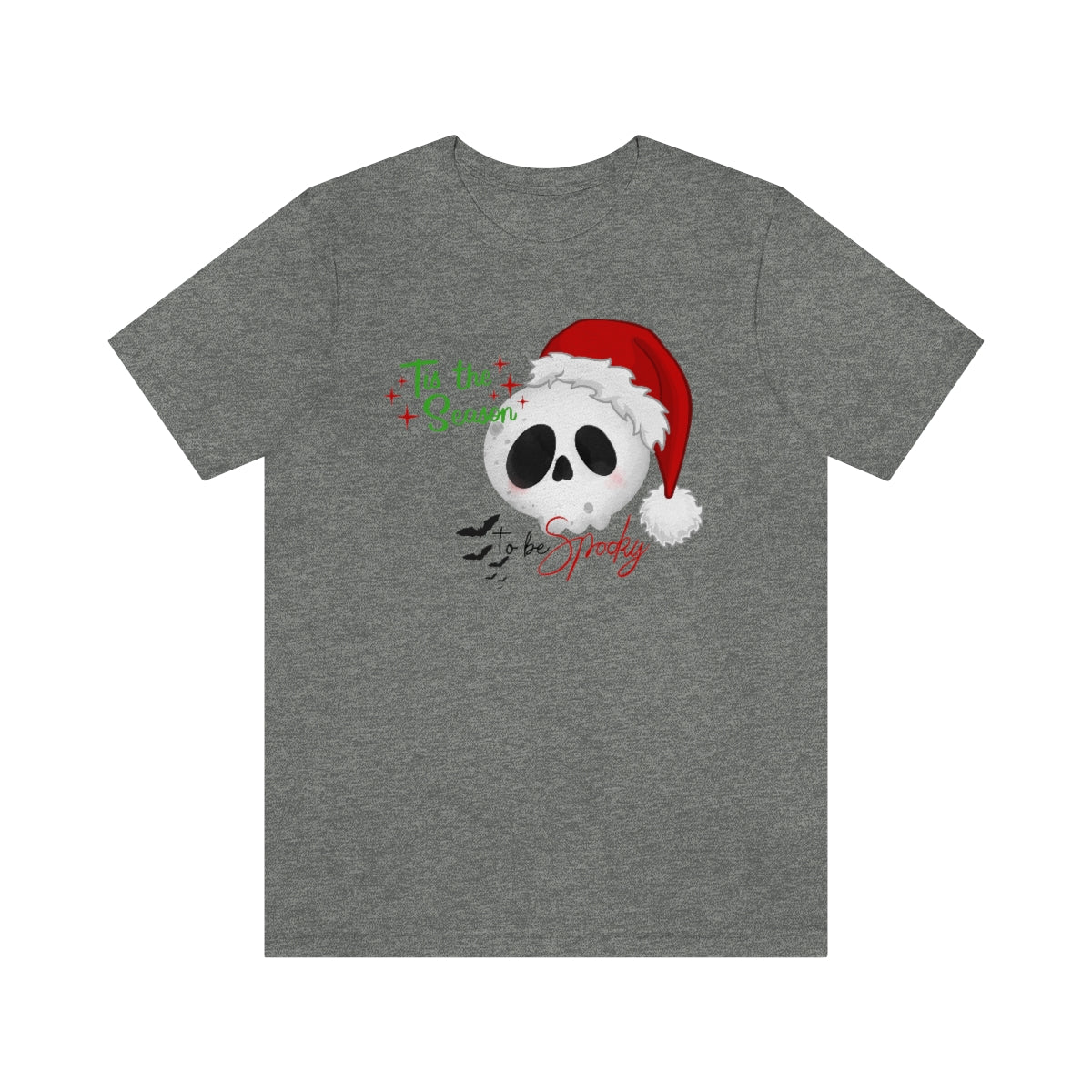"Tis the Season to be Spooky'" Skull Santa Christmas Tee - Unisex Shirt